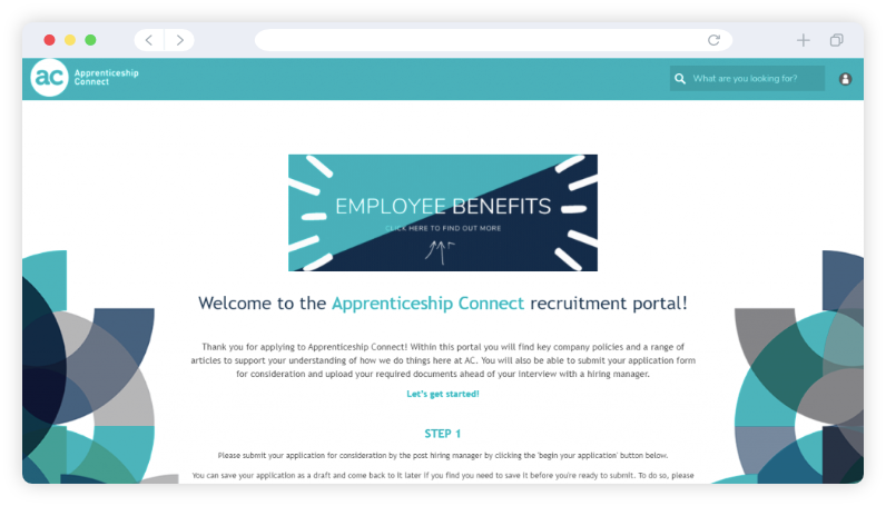 Employee benefits screenshot