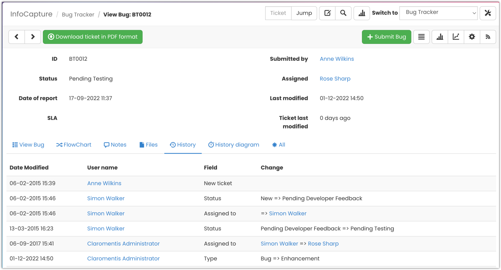 Screenshot of InfoCapture, Claromentis' business process automation platform. Showing the solution can be used for much more than just internal comms